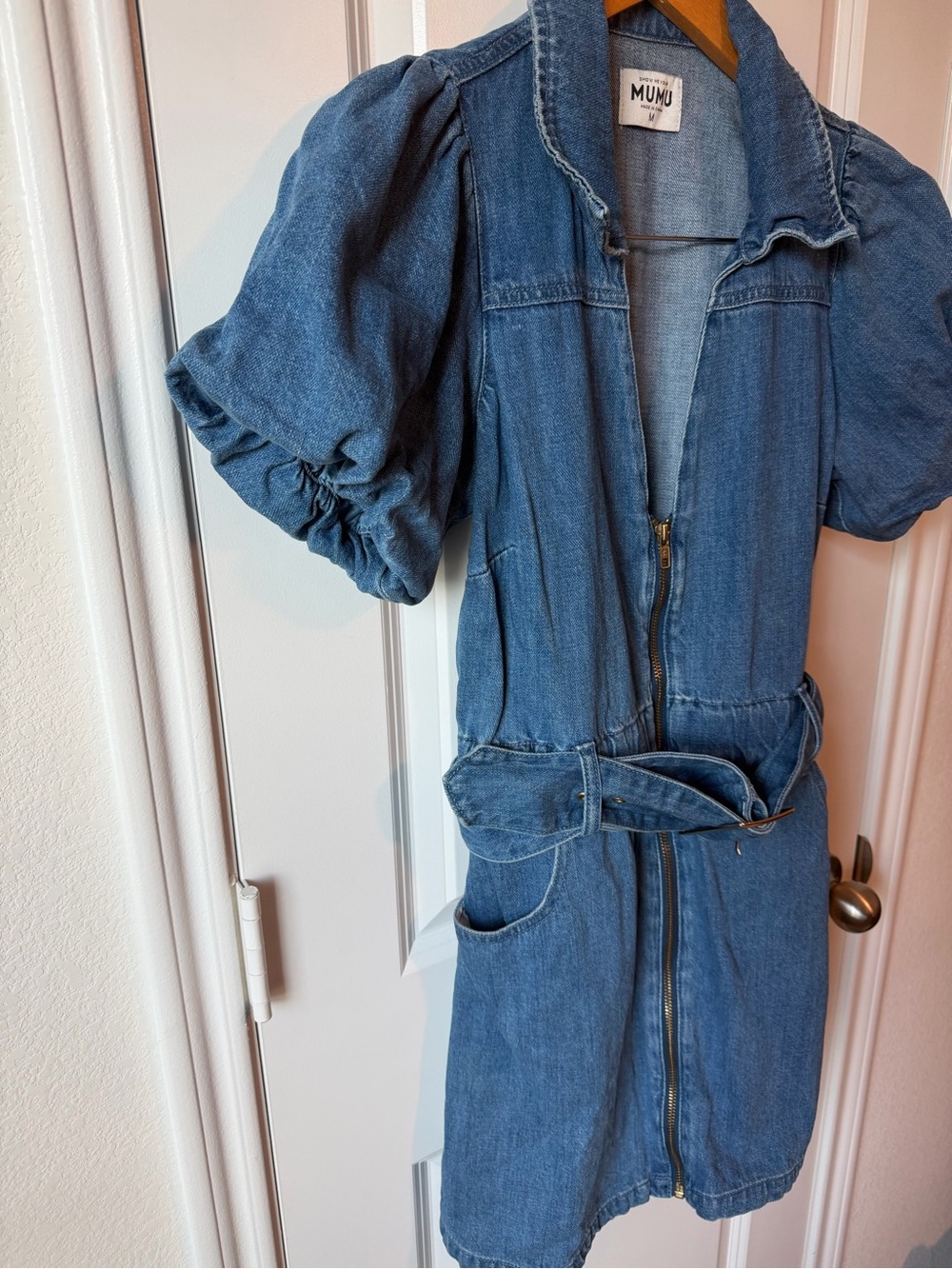 Show Me Your Mumu Oxford Denim Mini Dress in Stormy Blue - Picture 5 of 6